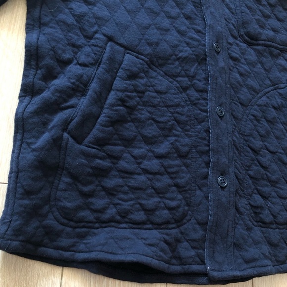 J. Crew Knit Goods Quilted Cotton Button Up Jacket in Navy Men’s Size S - Picture 7 of 10